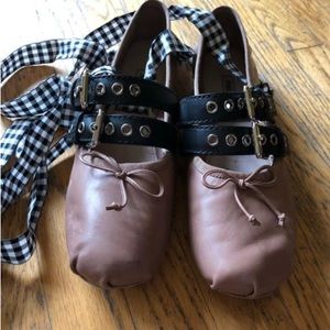Miu Miu Vintage Ballet Flats with ribbons